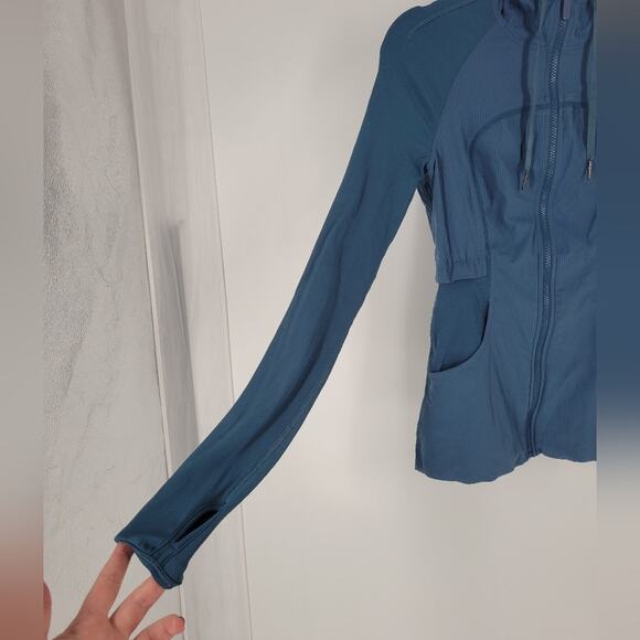 Lululemon Petrol Blue Rib Sleeve Dance Studio Jacket 4 - Picture 4 of 16